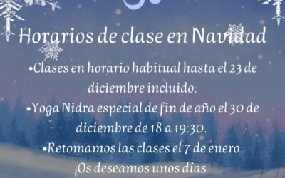Horarios de clase en Navidad